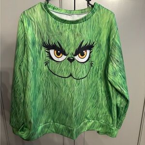 Grinch Face Sweatshirt Christmas! M/L